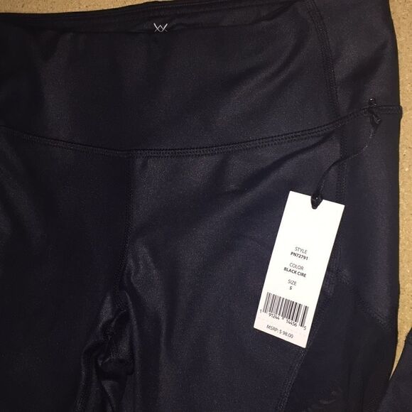 VINA Shimmery Black and mesh leggings. Size S - Picture 4 of 6
